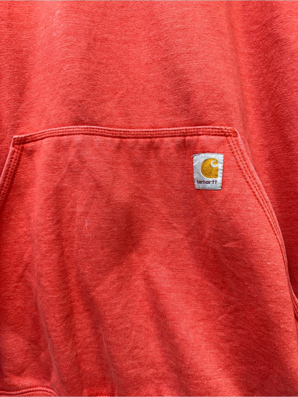 Carhartt Red Pullover Hoodie with Sleeve Logo - Picture 3 of 6